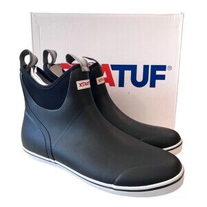 XTRATUF Size M 13 NEW Mens 6" Ankle Deck Boot Black 22736 Waterproof NEW in Box